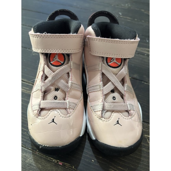 NIKE Air Jordan 6 Rings Shoes Sneakers 323420-602 Pink White Size 10C - Picture 2 of 7